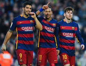 MSN celebrando un gol