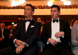 Ronaldo y Messi en la gala del Balón de Oro