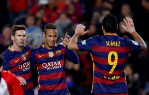 MSN celebrando un gol