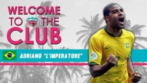 Adriano vuelve a jugar tras 21 meses sin equipo. Llega al Miami United