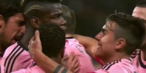 Golazo de Pogba, control complicado de pecho y la empalma de aire a palo opuesto. Que categoría.
