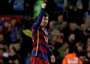 Messi celebrando gol con Barcelona