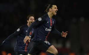 Zlatan Ibrahimovic celebrando con el PSG