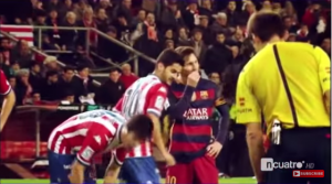 Jugadors del Gijón impiden un penalti indirecto