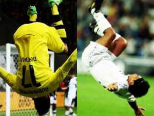 Pierre-Emerick Aubameyang confesó que se inspiro en Hugo Sánchez para su forma de celebrar.