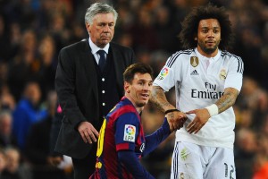 Ancelotti y Messi en el Real Madrid y Barcelona