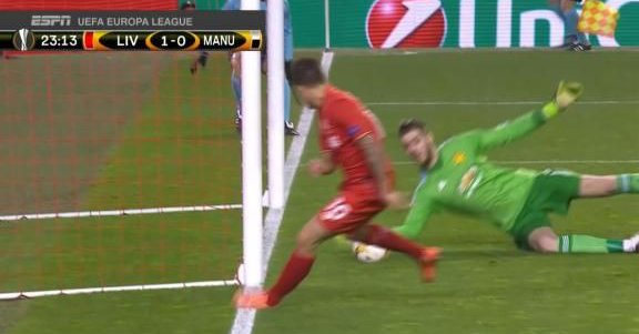 Paradón de david de gea ante el liverpool
