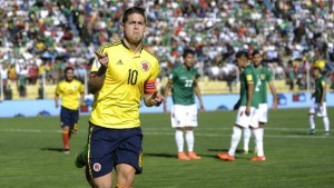 Así celebró James Rodríguez su gol ante Bolivia por eliminatorias 2016