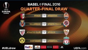 Así se jugaran los cuartos de final de la Europa League 2015-16
