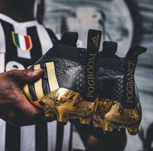 Nuevos botines adidas de paul pogba ACE 16+ Purecontrol personalizados negros con dorado