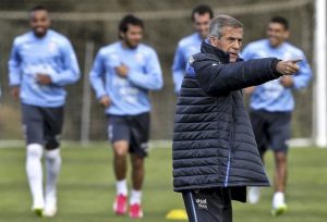 Selección uruguaya entrenando