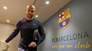 Mascherano en las oficinas de Barcelona
