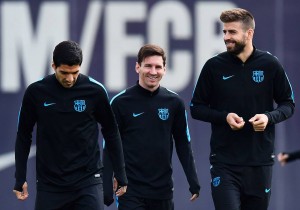 Entrenamiento de Barcelona en Champions League