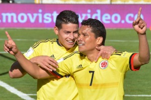 Bacca y James con Colombia