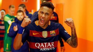 Neymar celebrando con Barcelona