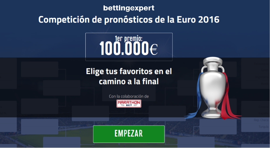 Apuesta 100.000 € por acertar el campeón de la Eurocopa 2016 con bettingexpert