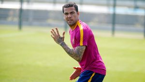 Dani alves en Barcelona entrenando
