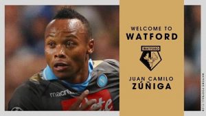 Camilo Zúñiga es nuevo jugador del Watford. Llega a préstamo del Napoli por una temporada. ¡Vamos!