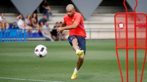 Mascherano entrenando con Bracelona