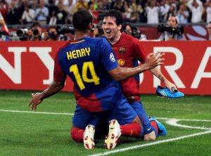 Henry y Messi en el Barcelona