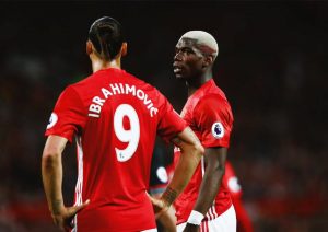Zlatan y Pogba con el United