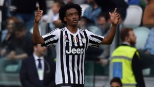 Juan Guillermo Cuadrado con la Juventus celebrando