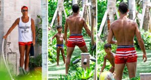 Cristiano Ronaldo de vacaciones con su hijo