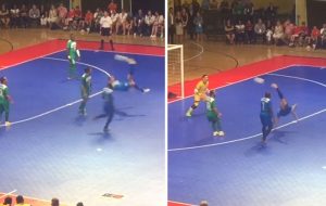 doble chilena de falcao futsal en menos de 5 segundos