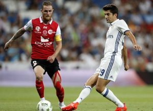 Asistencia de enzo zidane con la camiseta del real madrid