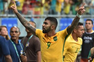 gabriel barbosa en rio 2016 con la selección de brasil