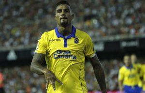 Kevin-Prince Boateng celebra su primer gol con las palmas