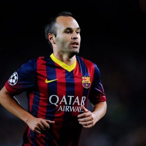 Iniesta con el Barca