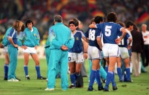 Jugadores argentinos en la final de Italia 90'