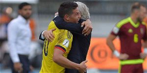 James y Pékerman con la selección Colombia