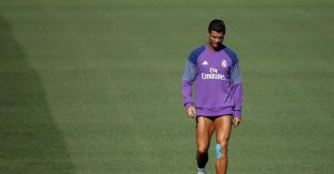 Cristiano Ronaldo entrenando con el Real Madrid