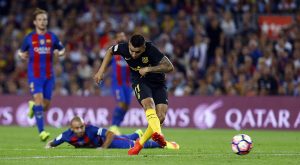 Ángel Correa convirtiéndole al Atlético de Madrid.