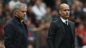 Mourinho y Guardiola en un Clásico