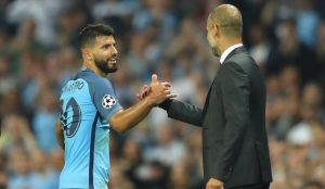 Agüero y Pep con el City