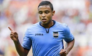 Luis Fernando Muriel con la Sampdoria festejando un gol