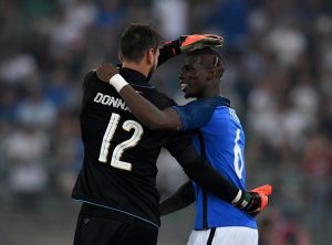 Pogba y Donnarumma en amistoso entre Francia e Italia