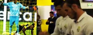 gesto de cristiano a bale en el error de keylor navas en champions