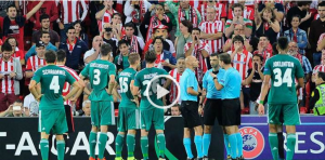 Gol, penalti y fuera de juego en la misma jugada EN EL BILBAO RAPID POR LA EUROPA LEAGUE