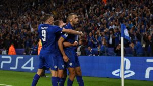 Leicester celebra un gol ante el porto en la ucl champions league