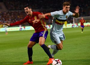 Morata se lesiona en partido amistoso ante bélgica