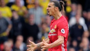 Zlatan furiosos y celebra a rabiar tras marcar con el manchester united