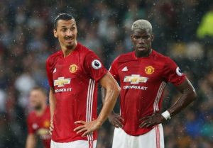 Zlatan Ibrahimovic y Paul Pogba en el manchester United