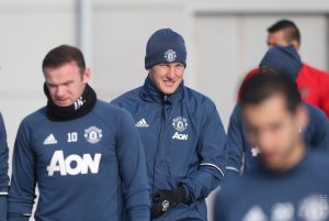 Bastian Schweinsteiger entrenando con el Manchester United