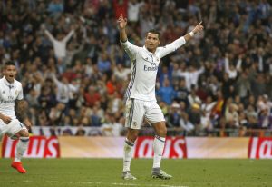 Cristiano Ronaldo celebrando un gol con el Real Madrid