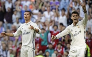 Cristiano y Morata en el Bernabéu