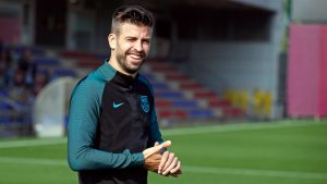 Piqué entrenando con Barcelona